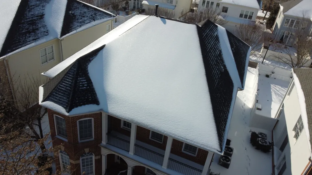 Inspecting homes with snow on the ground